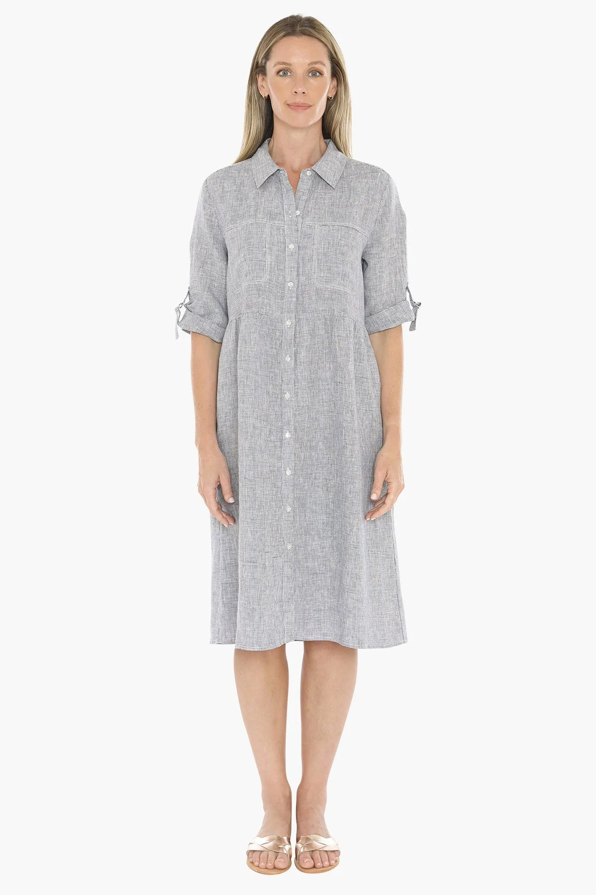 Jump Clothing Mini Check Dress - Navy
