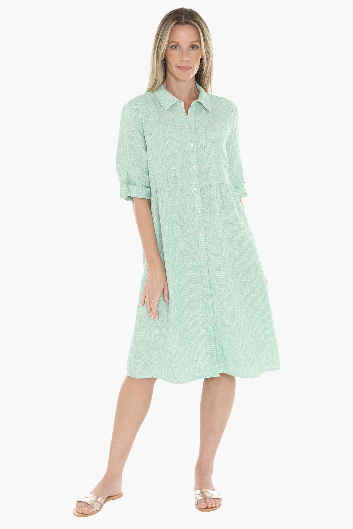 Jump Mini Check Dress - Apple/Wht