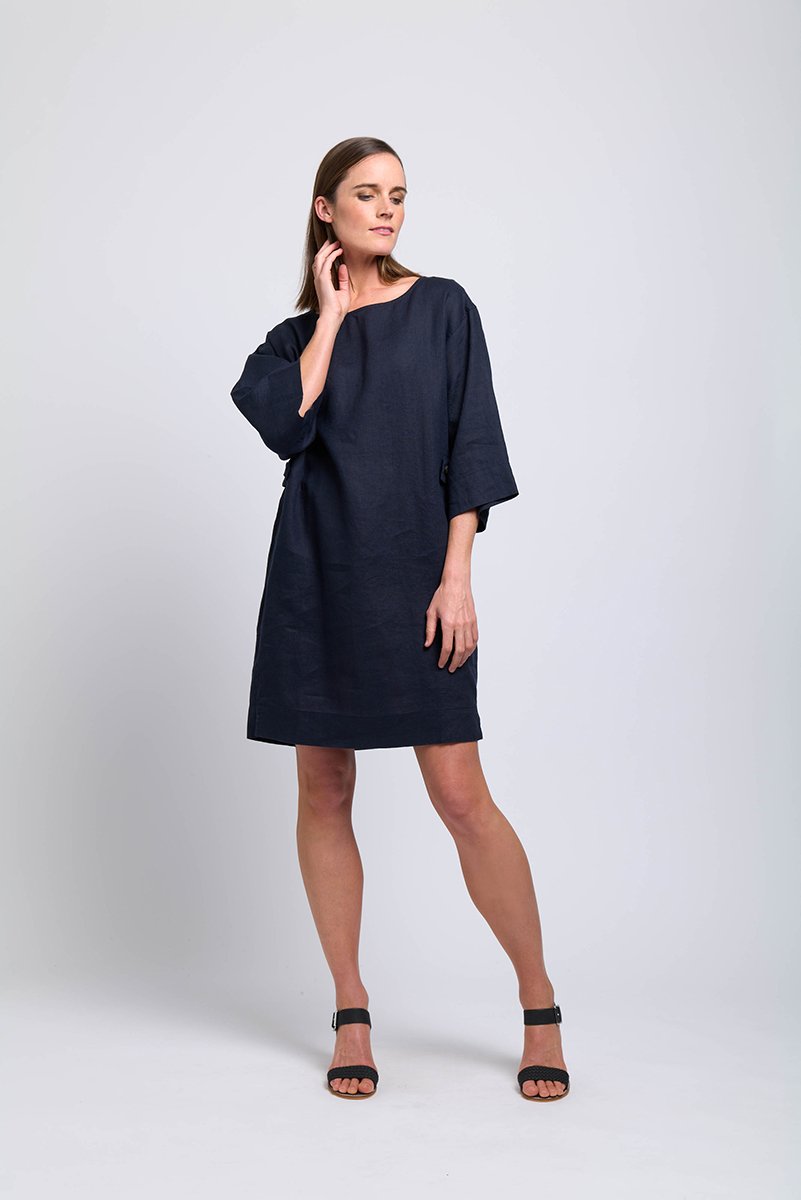 Foil Add A Cinch Dress - Midnight