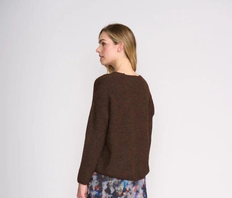 Foil Sweater Half Sweater - Ground Coffee - Haveli