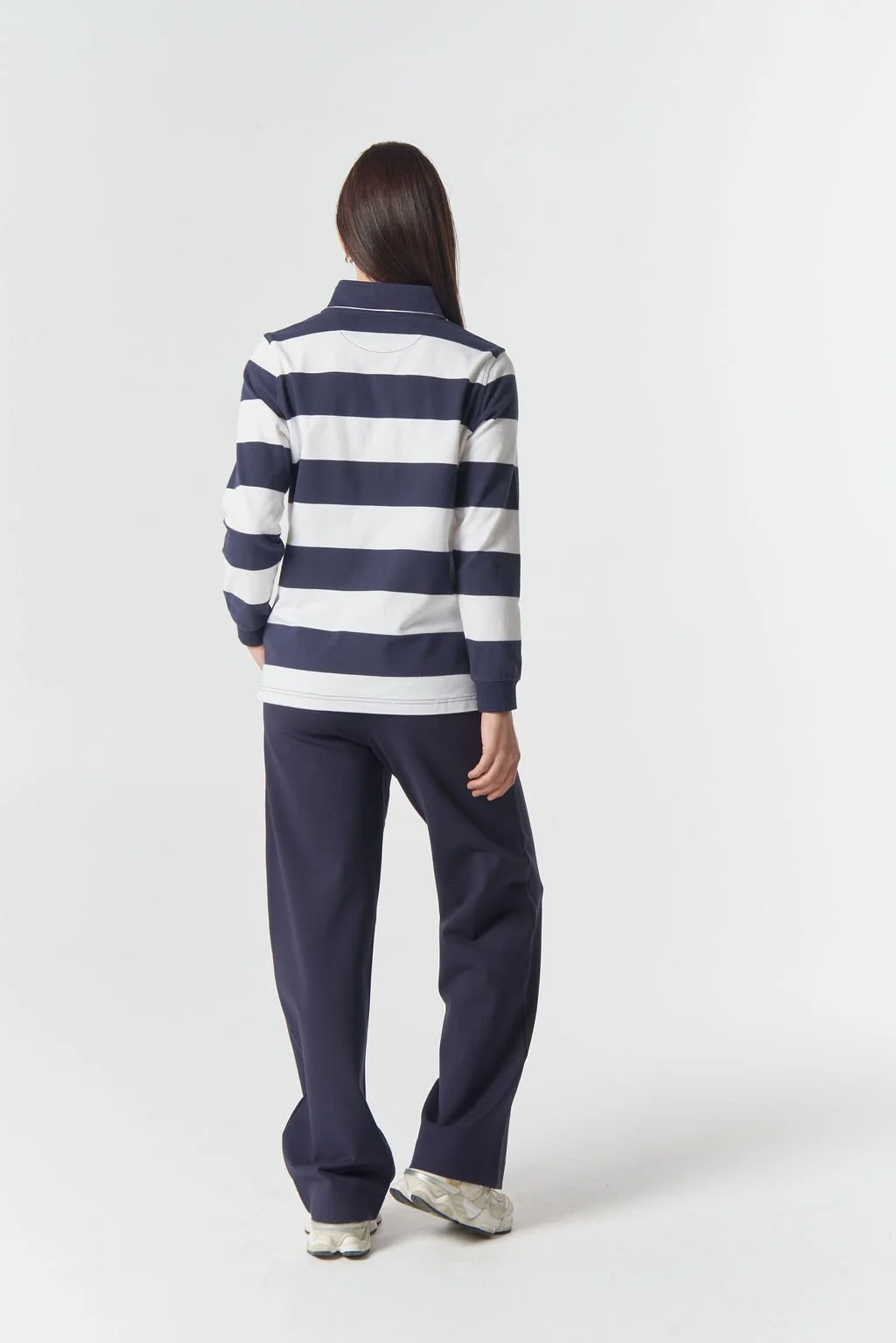 Goondiwindi The local 1/2 Zip Cotton Rugby - Dark Navy/Wht - Haveli