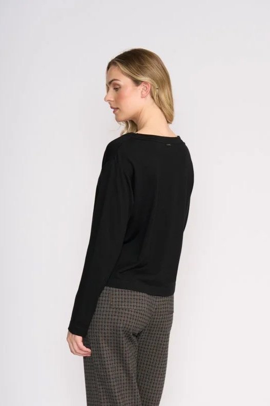 Foil Wool & Grace Cardi - Black - Haveli