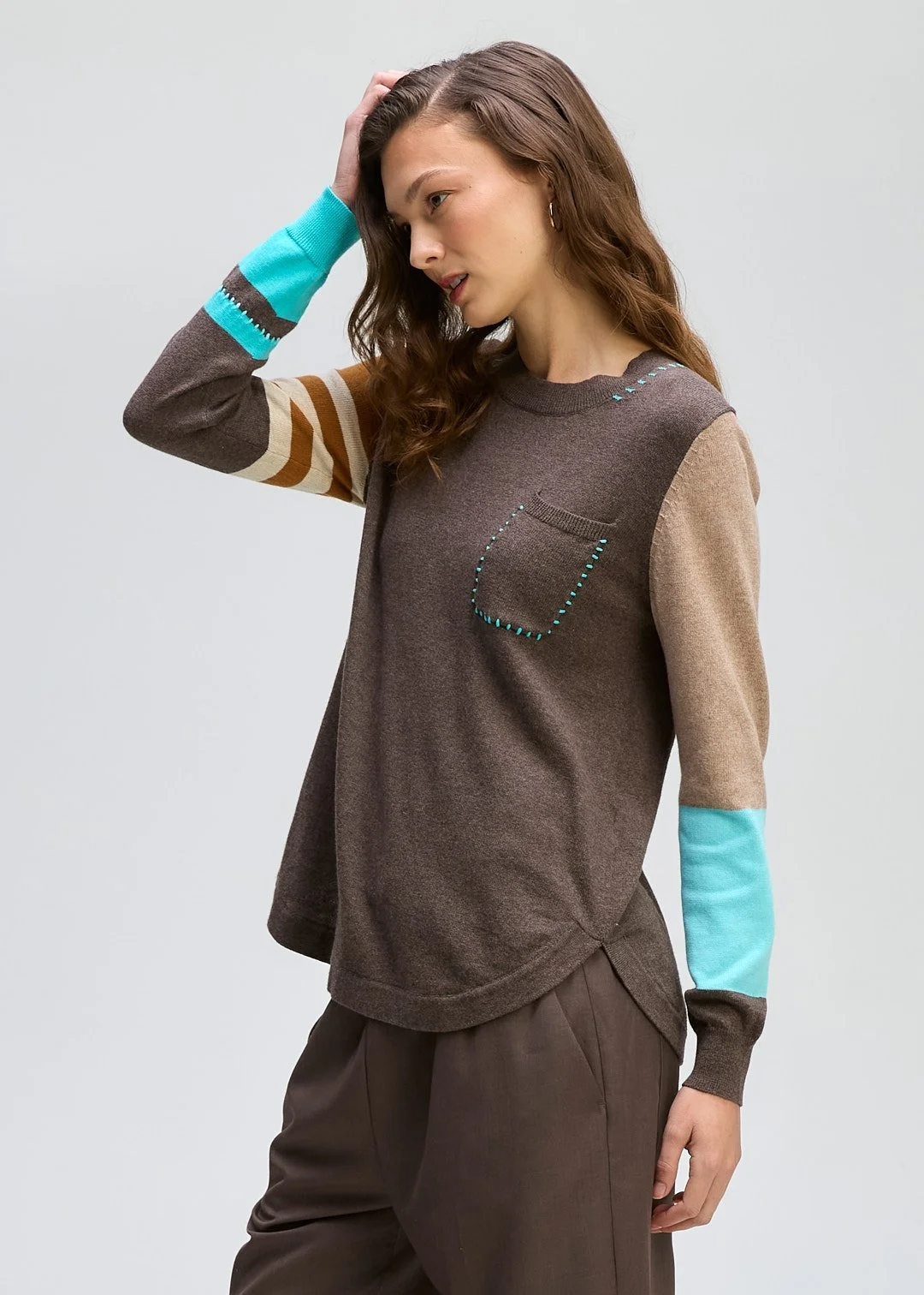 Zaket & Plover Pocket Detail Jumper - Mocha