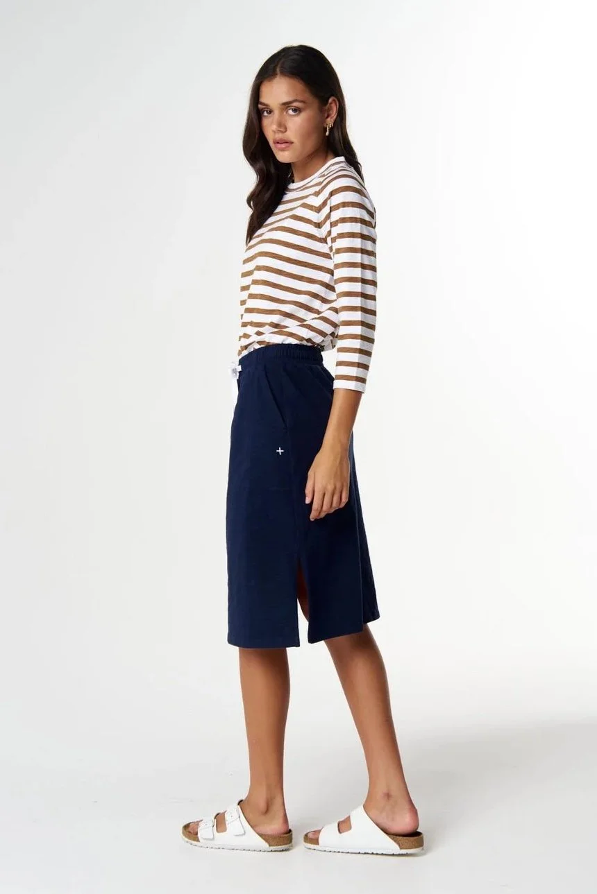 Cloth Paper Scissors Folk Side Split Skirt - Parisian Navy - Haveli