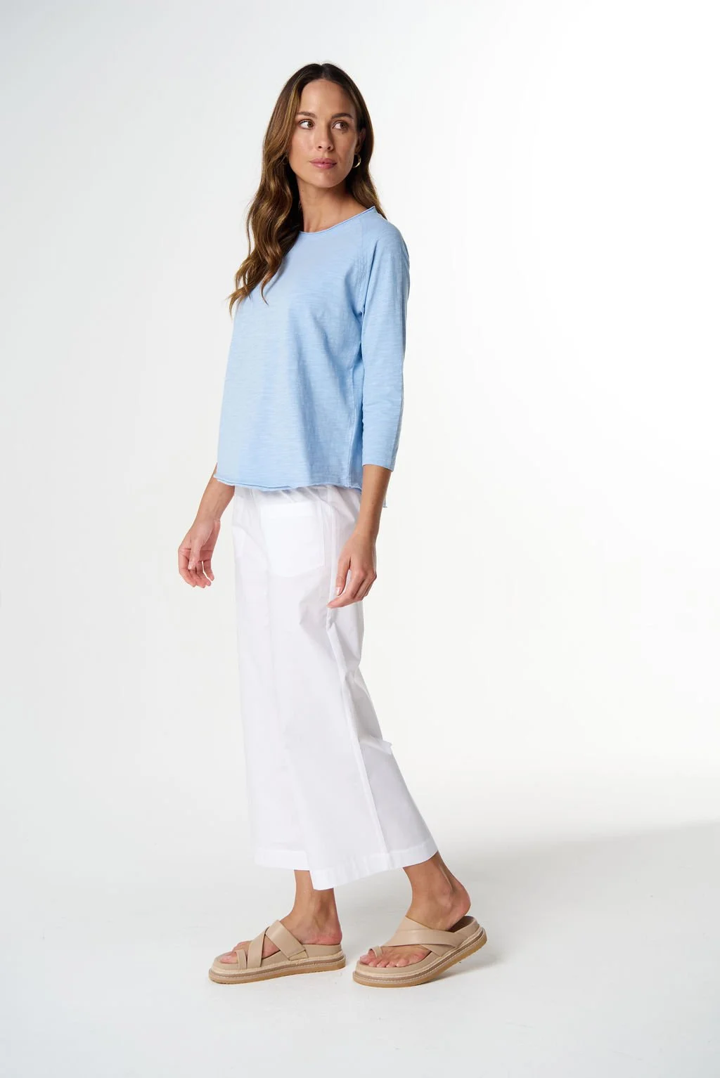 Cloth Paper Scissors On Repeat Raglan - Skyway Blue - Haveli