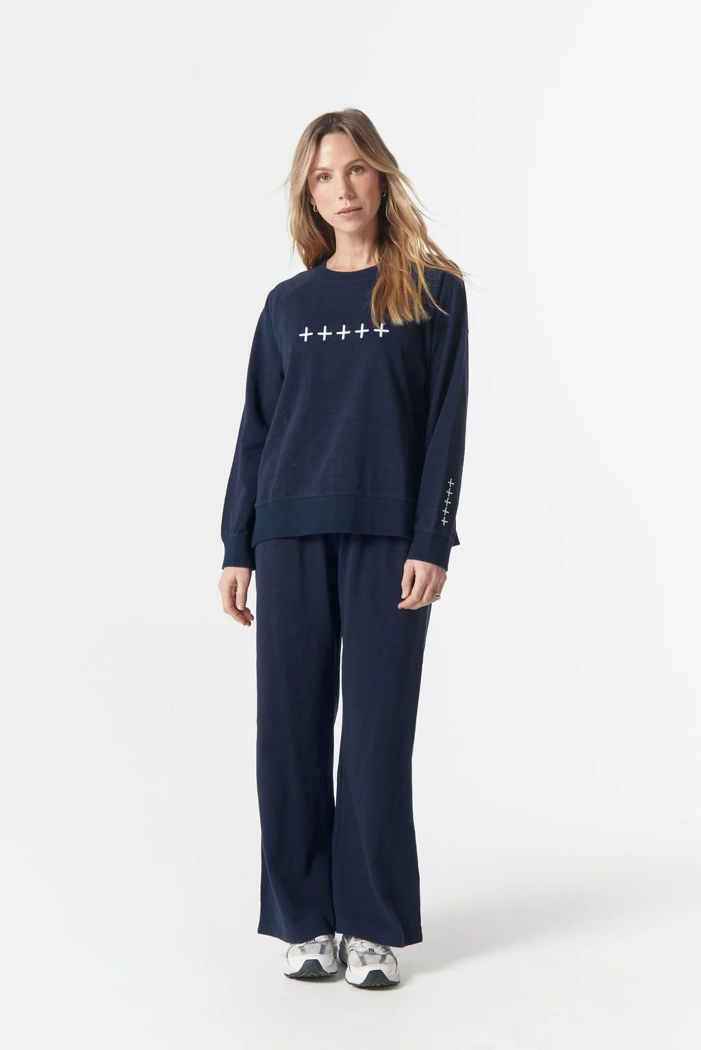 Cloth Paper Scissors My Fave Cross Sweater - Parisian Navy/Wht