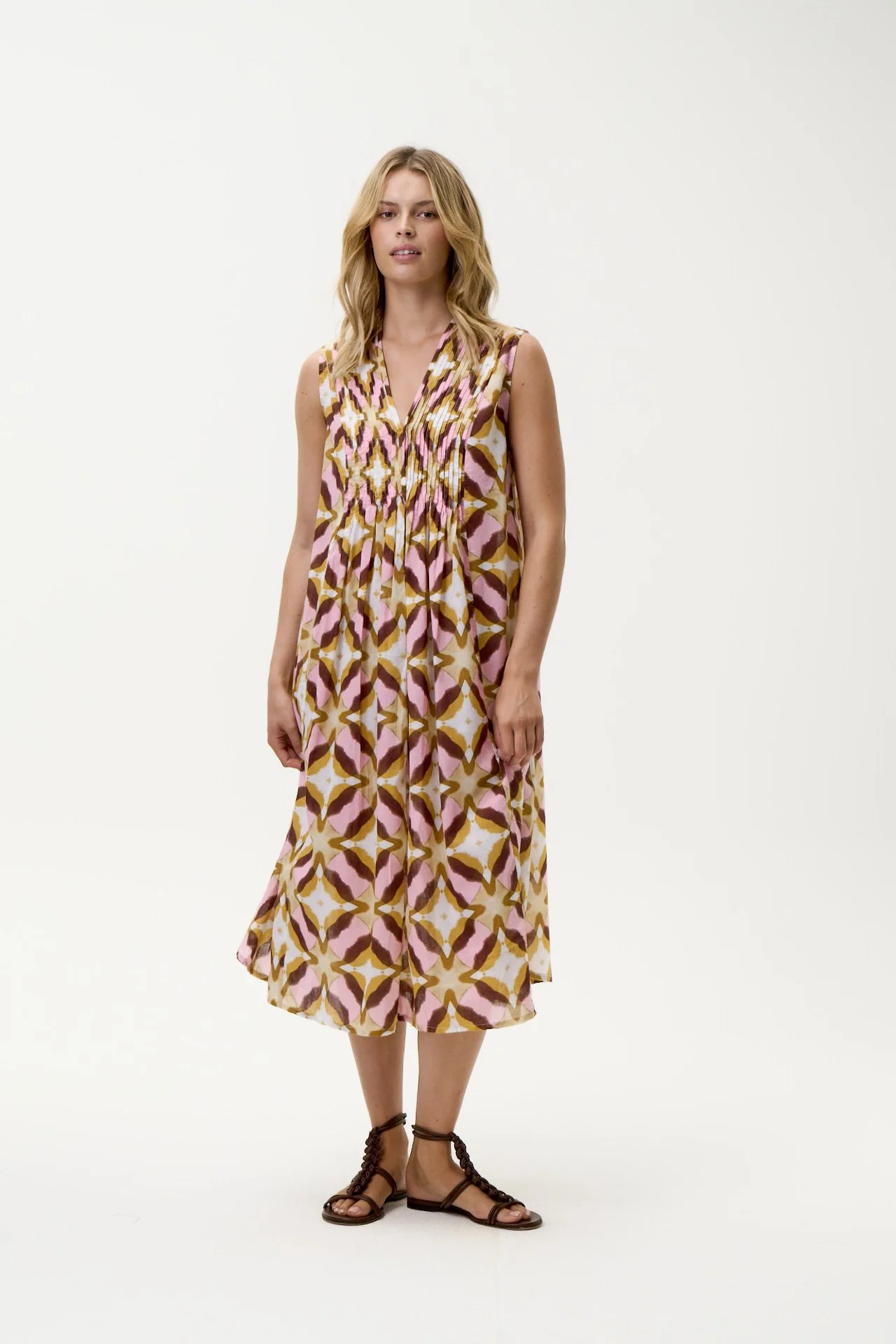 Oneseason Tommy Dress - Pink Ikat