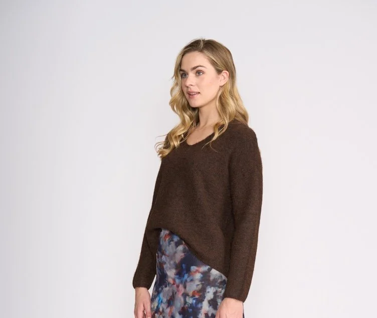 Foil Sweater Half Sweater - Ground Coffee - Haveli