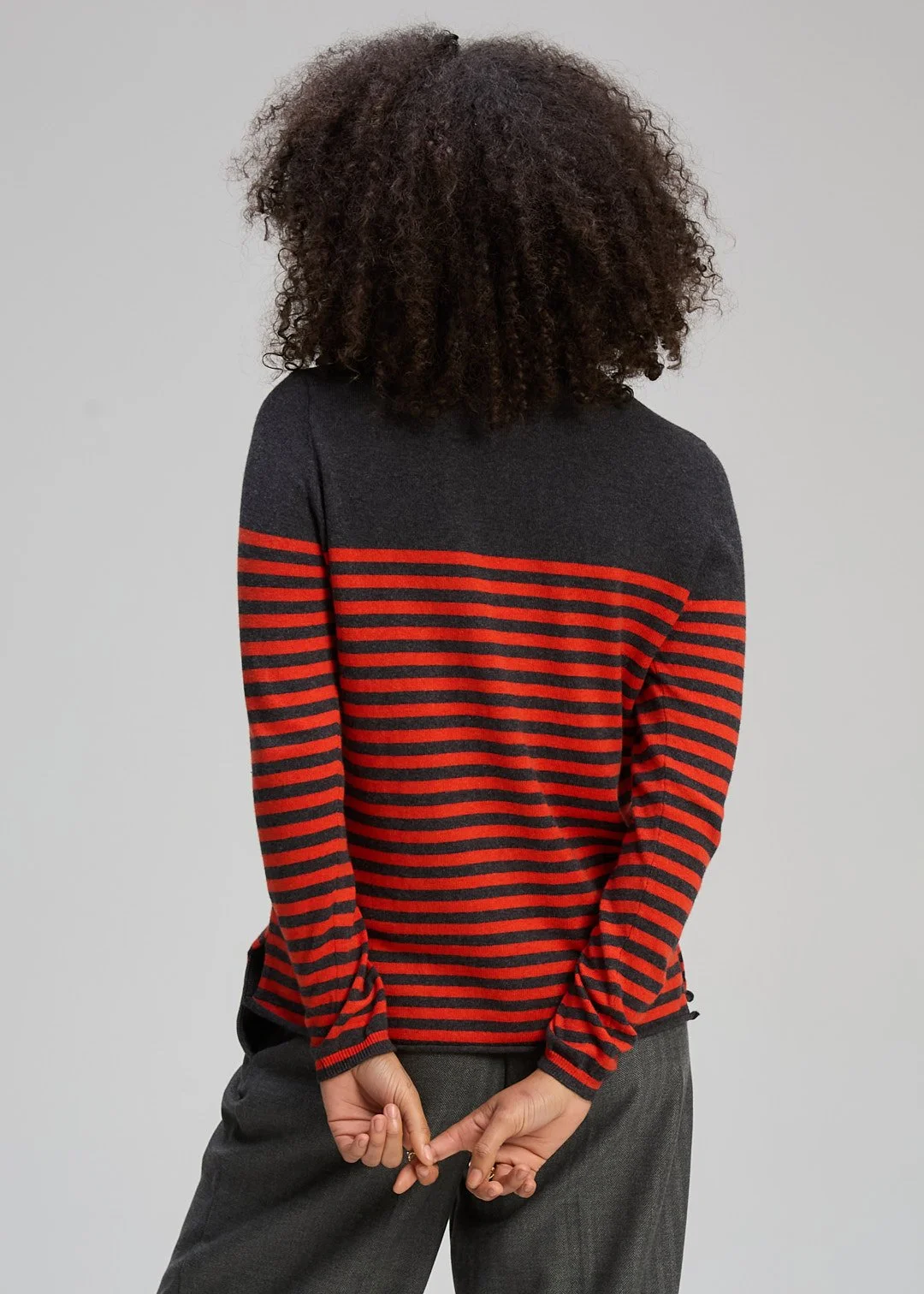 Zaket & Plover Detail Stripe Crew - Charcoal - Haveli