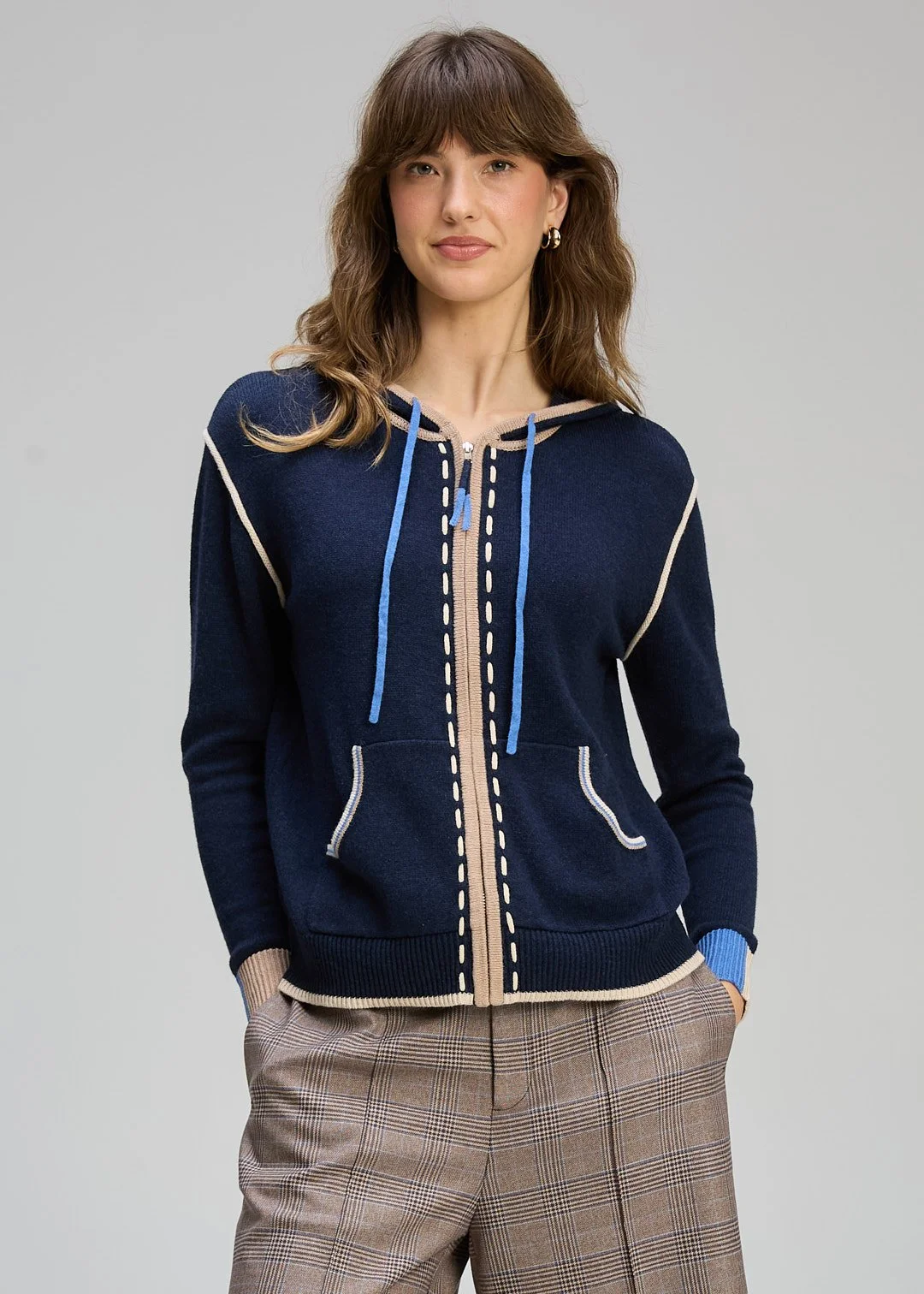 Zaket & Plover Threaded Hoodie - Dark Denim