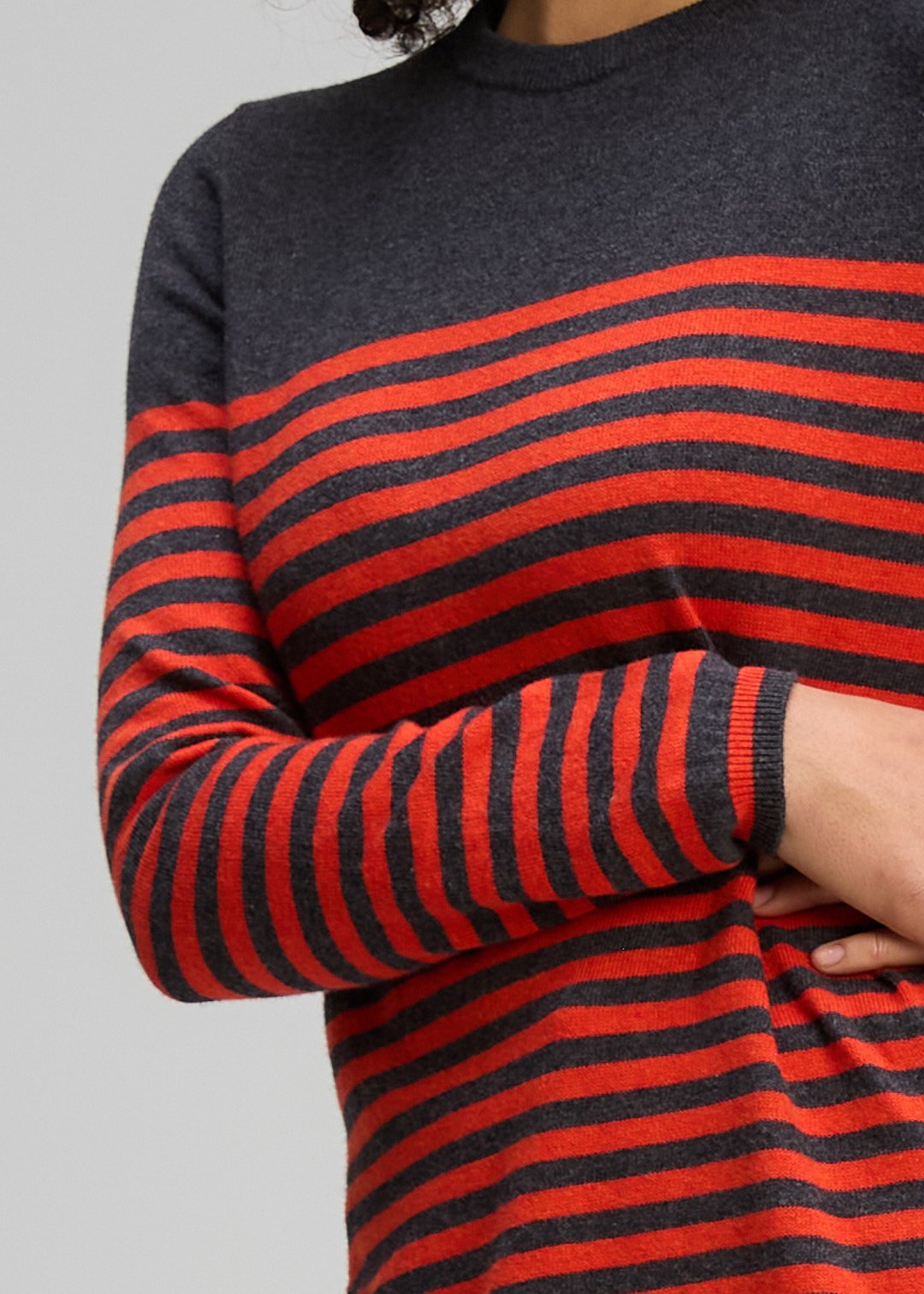 Zaket & Plover Detail Stripe Crew - Charcoal - Haveli