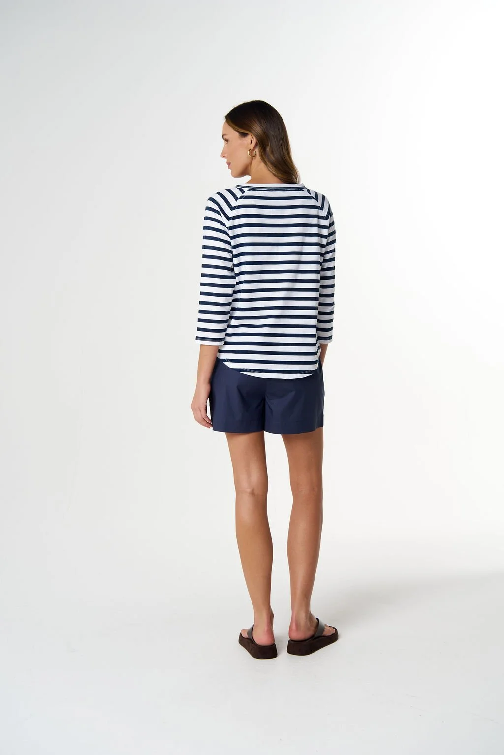 Cloth Paper Scissors Repeat Offender Tee Navy Stripe