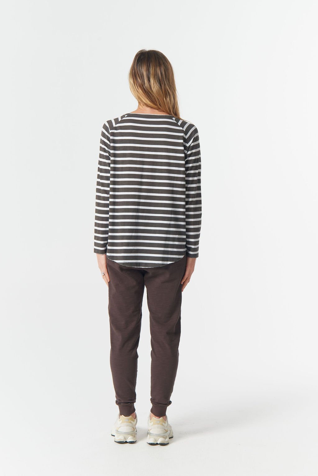 Cloth Paper Scissors The Hero Stripe Raglan Tee - Wht/Chocolate - Haveli