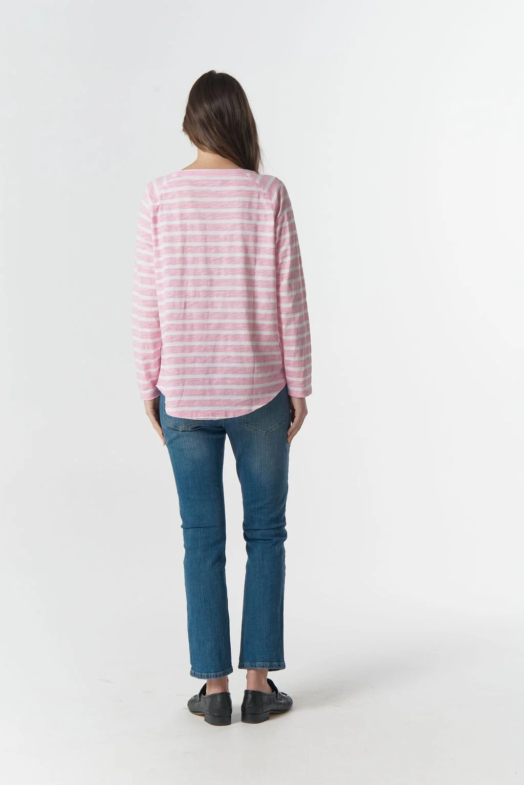 Cloth Paper Scissors The Hero Stripe Raglan Tee - Wht/Pink A Bo - Haveli