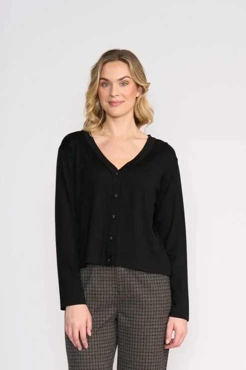 Foil Wool & Grace Cardi - Black - Haveli