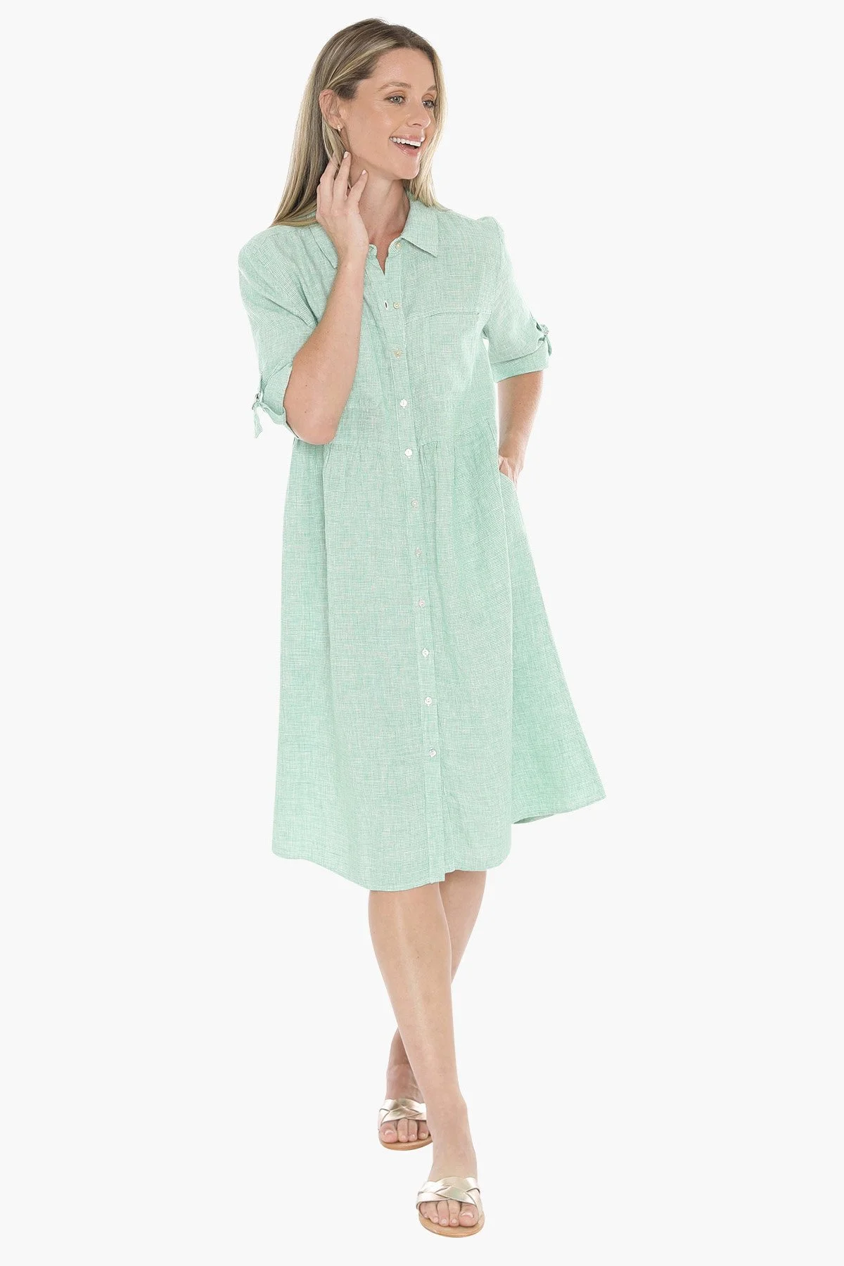 Jump Mini Check Dress - Apple/Wht - Haveli