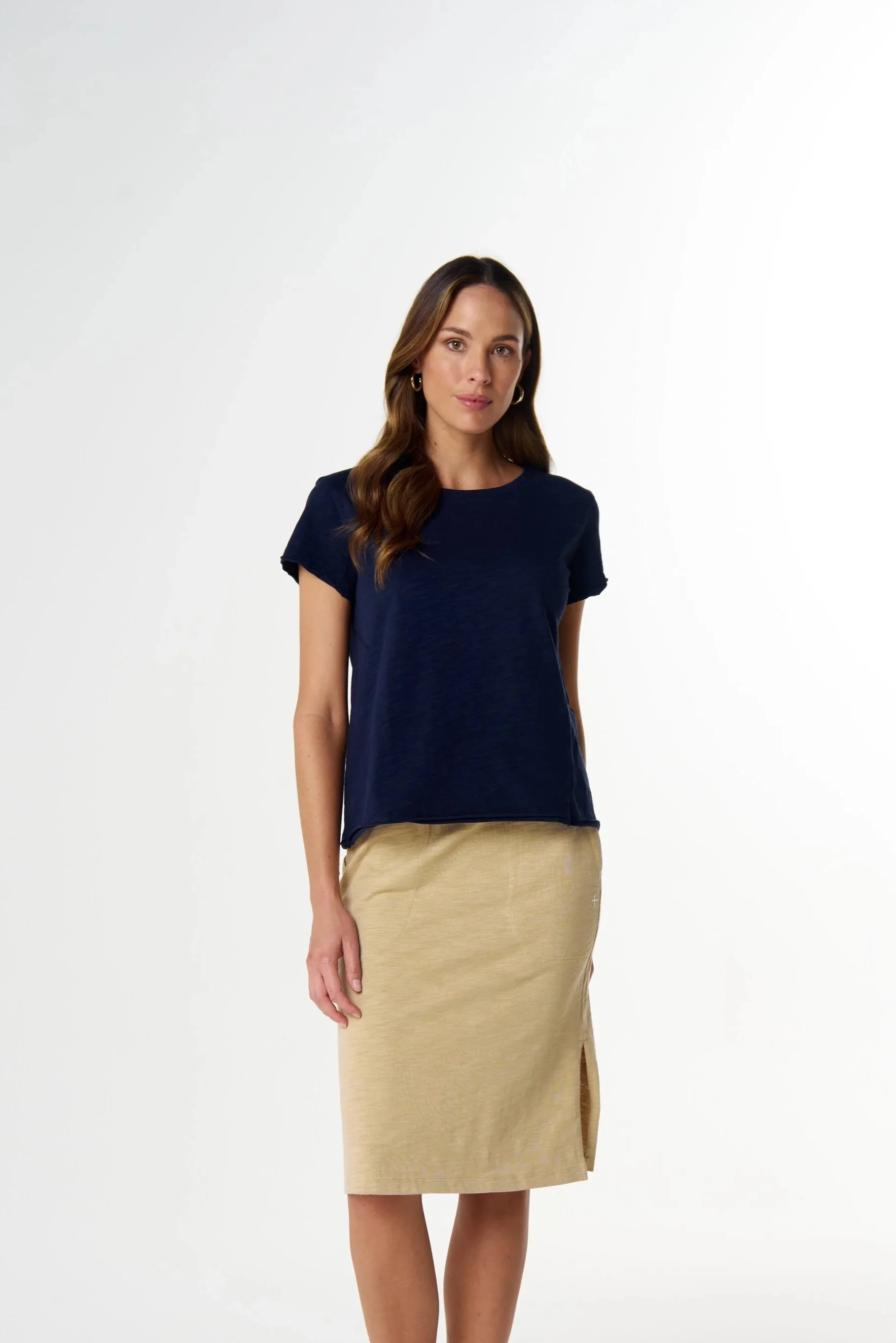 Cloth Paper Scissors Front Split Tee - Parisian Navy - Haveli