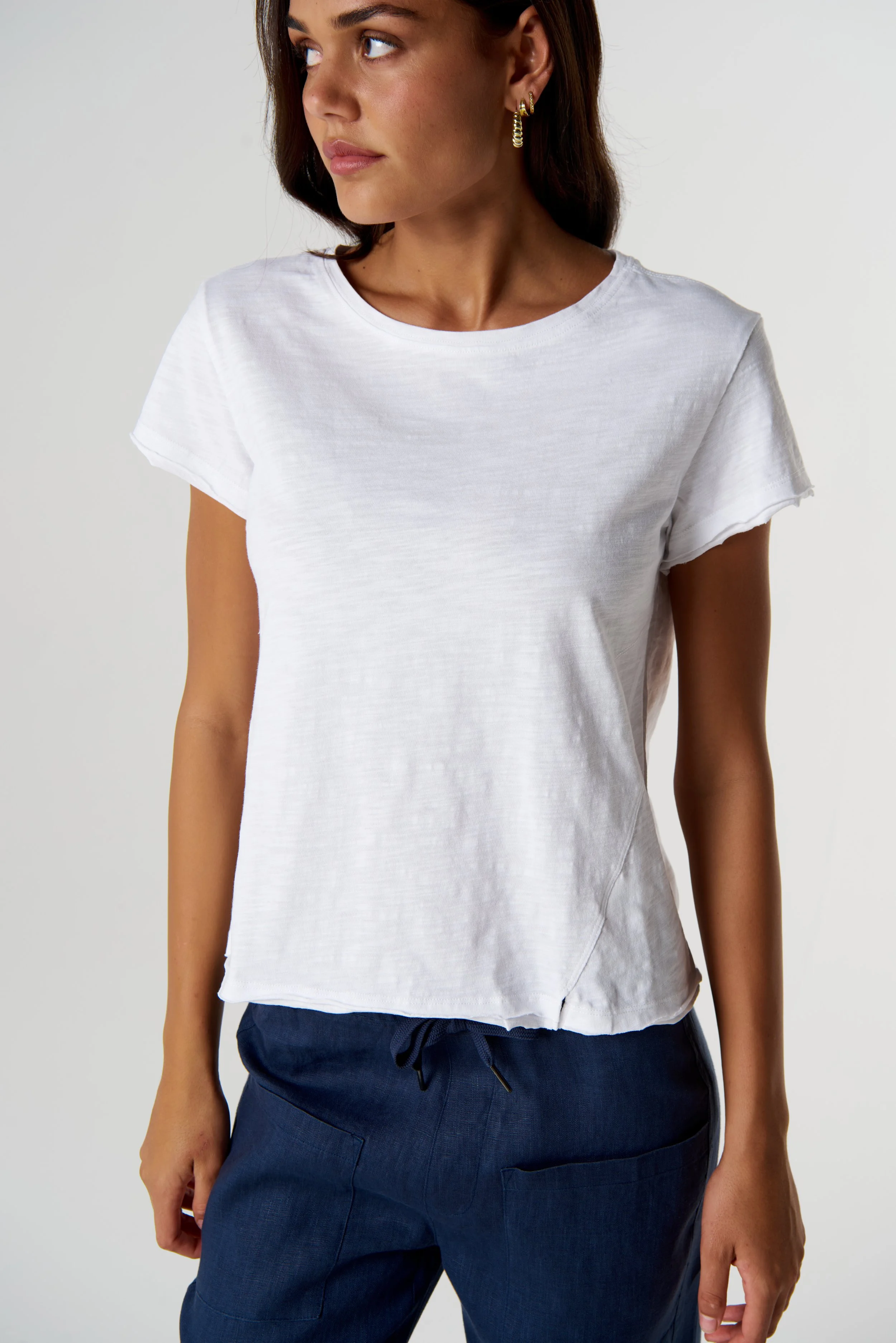 Cloth Paper Scissors Front Split Tee - White