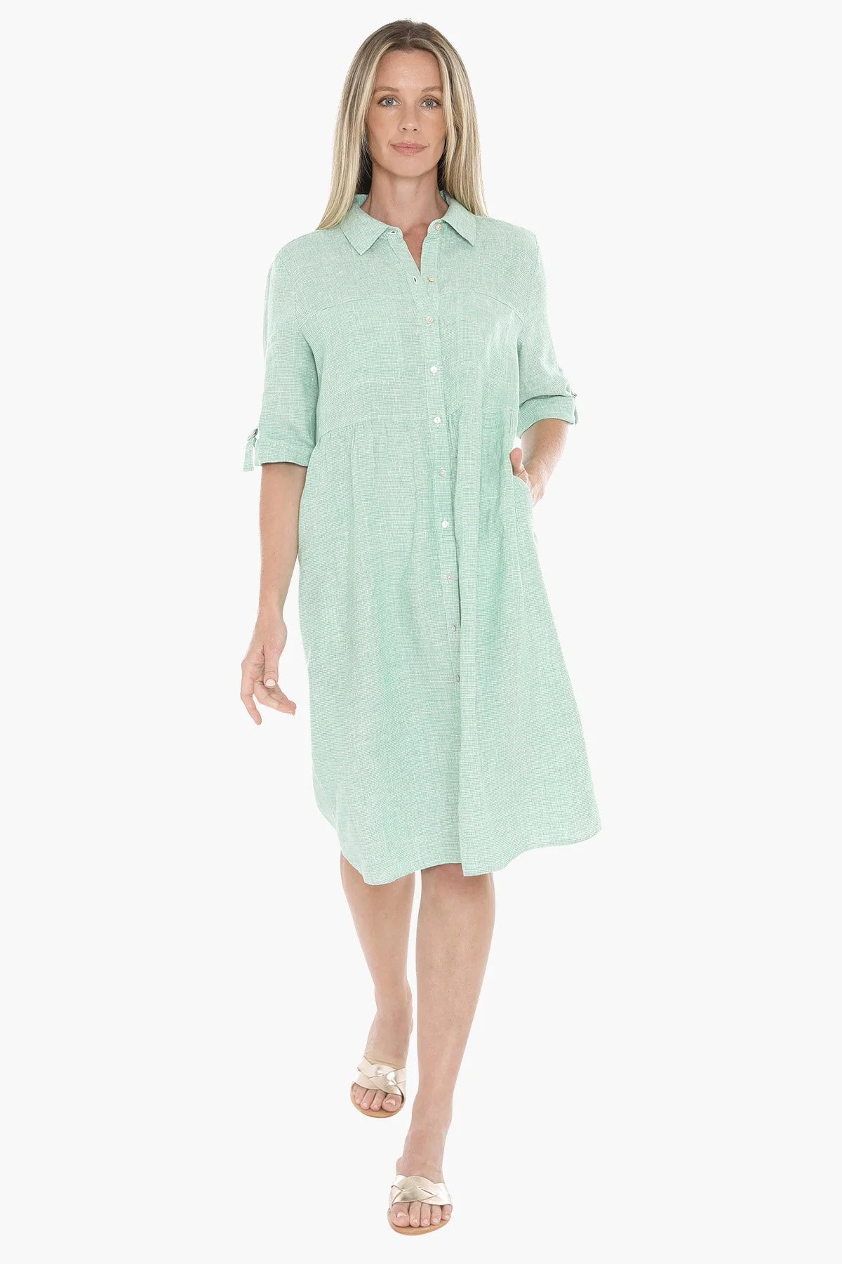 Jump Mini Check Dress - Apple/Wht - Haveli