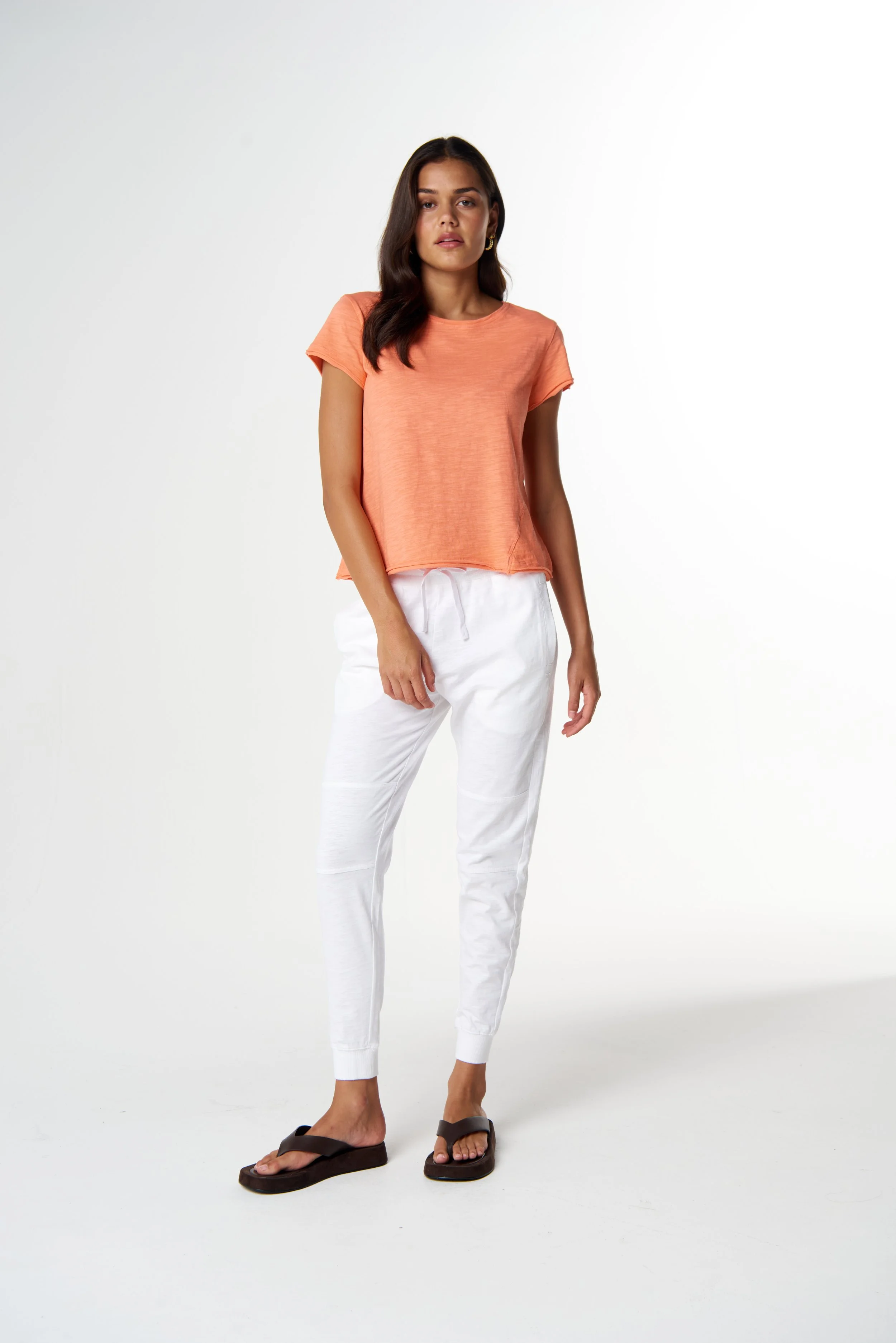 Cloth Paper Scissors Front Split Tee - Peach