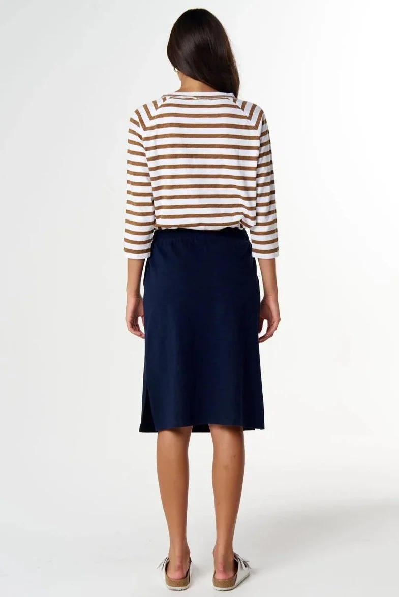 Cloth Paper Scissors Folk Side Split Skirt - Parisian Navy - Haveli