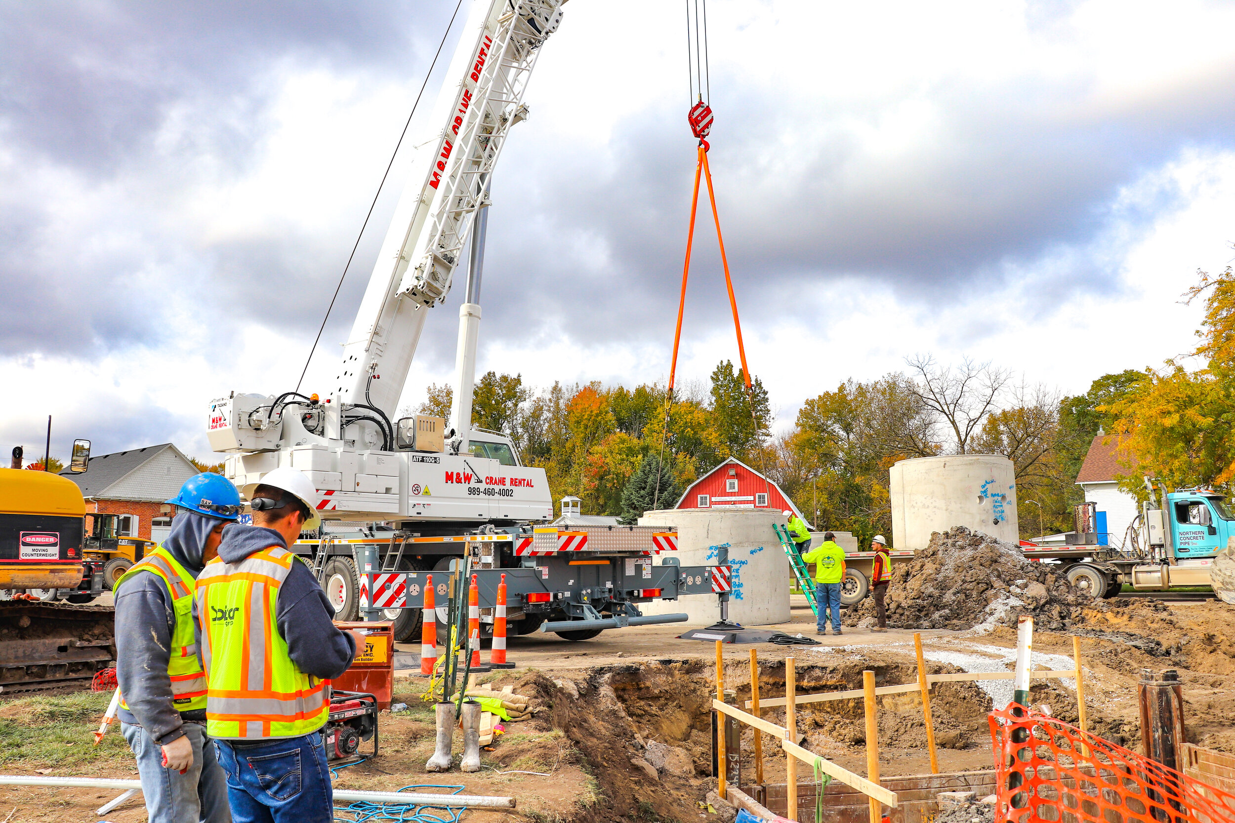  Project Engineer Mitch Jacqmain, E.I.T., at the Bridgeport pump station project construction site. 