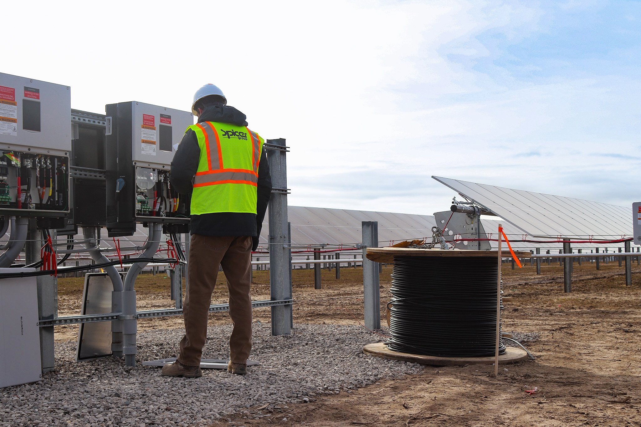  Electrical Engineer, Bo Reindhardt, P.E., doing a site inspection for the Lake City Solar Farms project. 