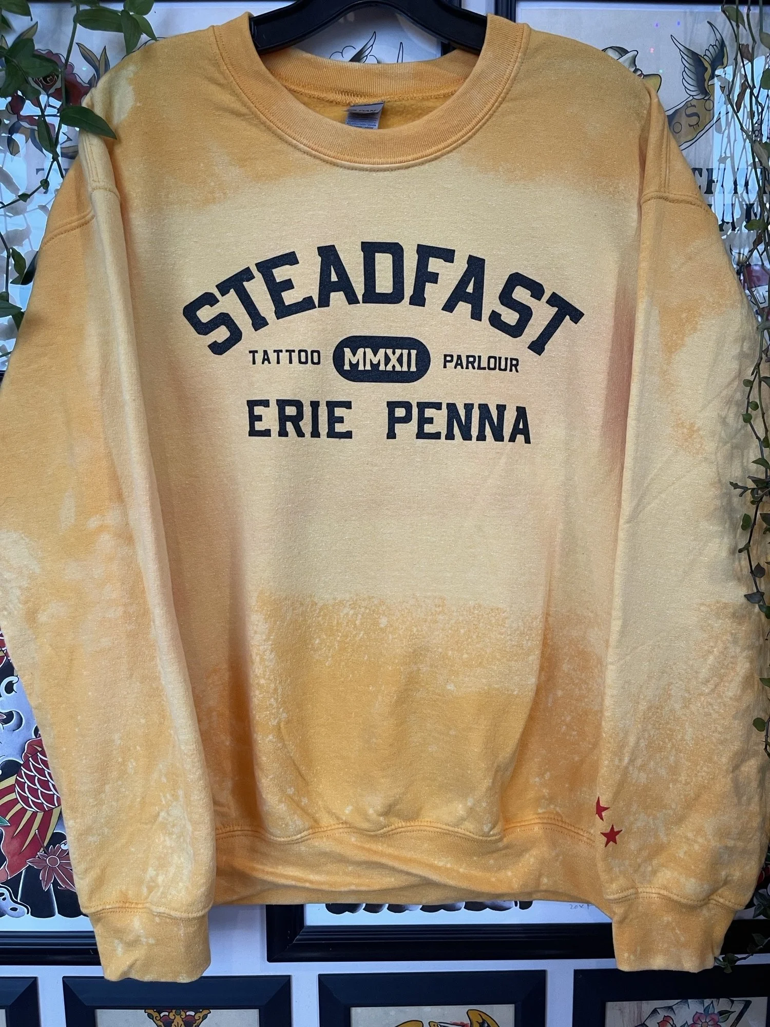 Team Steadfast Yellow Bleach Dyed Crewneck