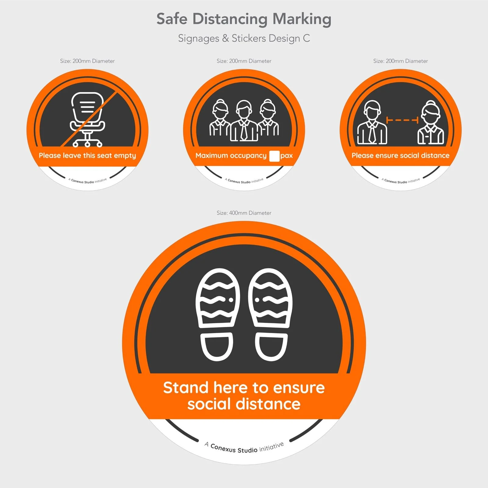 Free Social Distancing Stickers & Posters for the Office — ⚫⚪ Conexus ...