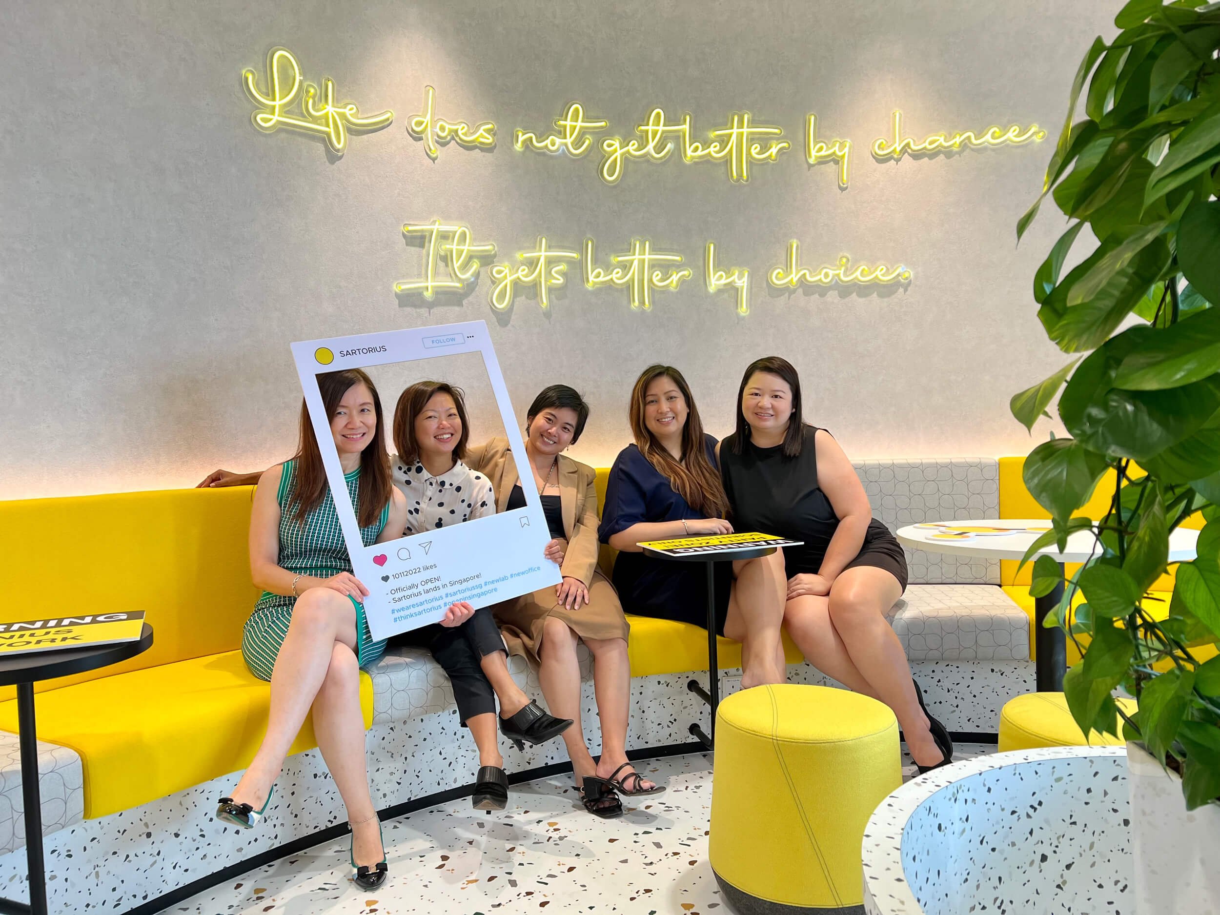  And it’s a wrap: the ladies of Conexus + Sartorius strike a pose in the finished space. Here’s to a job well done! 