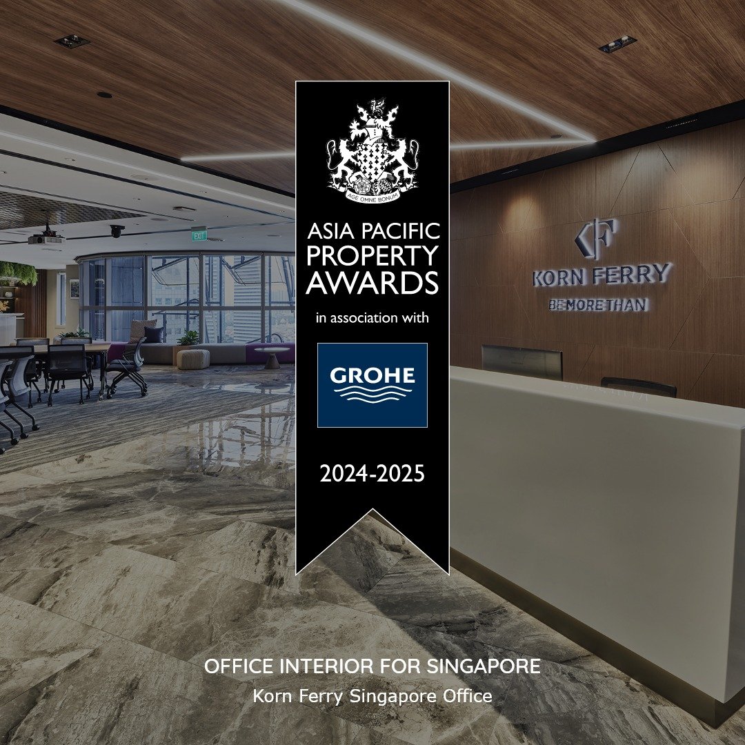 Exciting news! We've won the Asia Pacific Property Awards for Office Interior 2024 for Korn Ferry Singapore's office design! 🏆🥂🎊

A big congratulations to @Korn Ferry, and heartfelt thanks for entrusting us with the opportunity to create a workspa