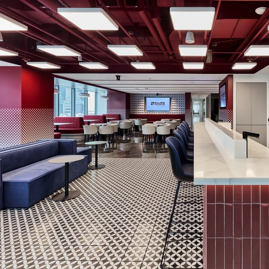 When Allied World asked us to reimagine their Singapore home, they wanted more than &ldquo;just an office.&rdquo; They sought a place where teams feel energised, ideas flow freely, and their bold brand is part of everyday life 🌟.

Confident red acce
