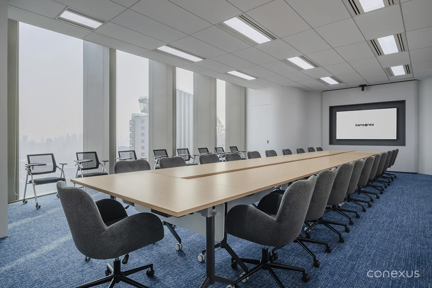  The boardroom pairs expansive views with a disciplined, professional setting. 