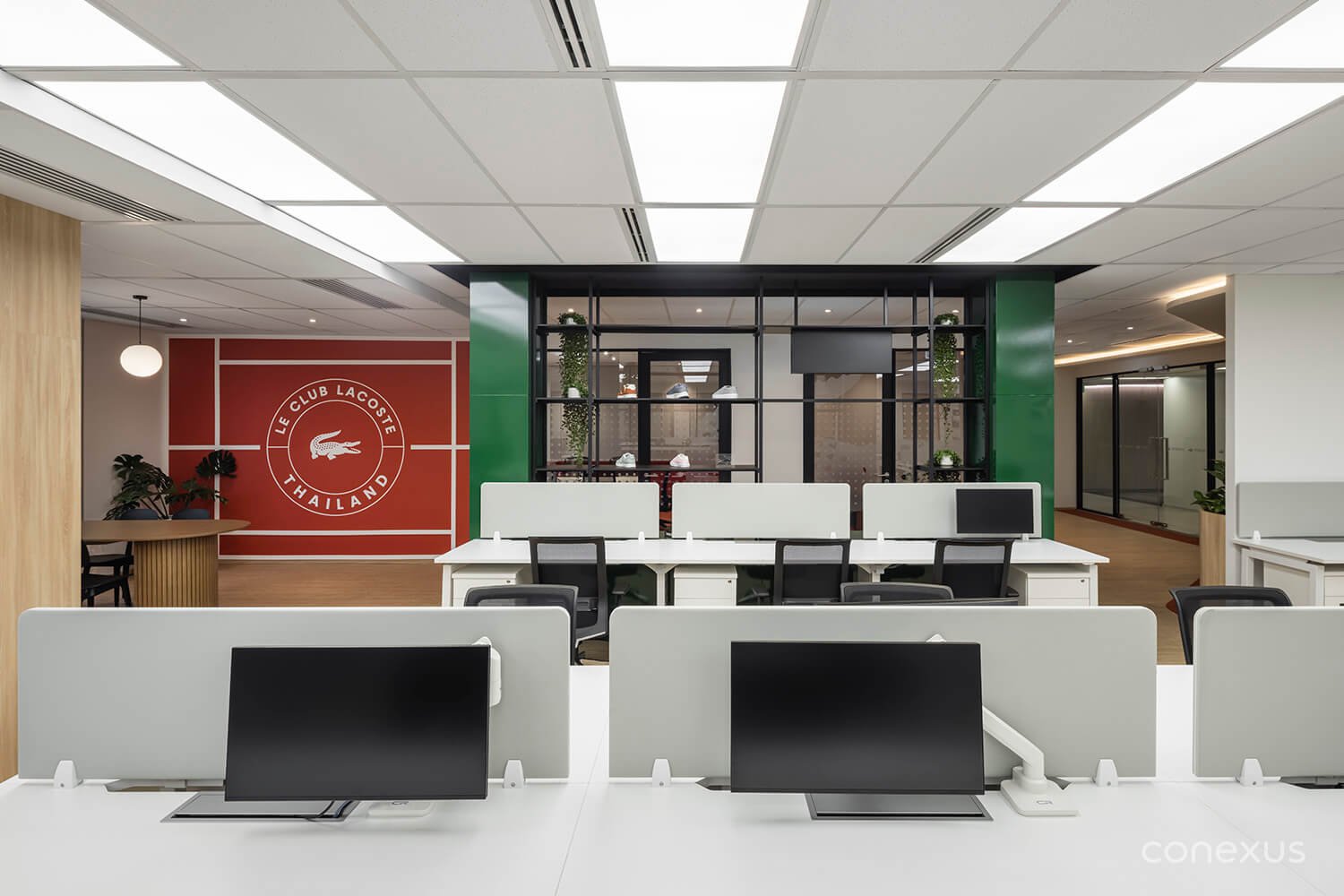  Brand moments integrated into everyday work areas — present but never overpowering the working environment. &nbsp;  