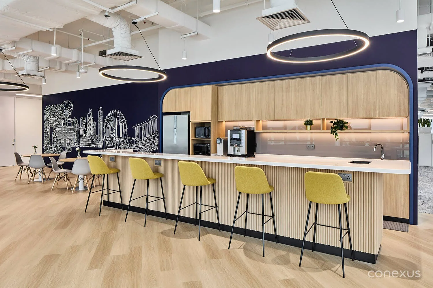  A generous social pantry creates space for informal connection, breaks and shared moments throughout the day. 