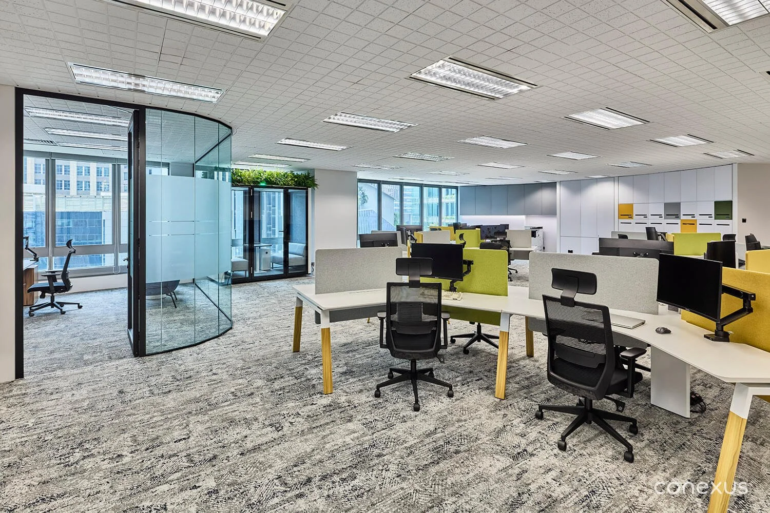  Soundproofed booths and private rooms keep the back-of-house quiet, confidential, and focused. 