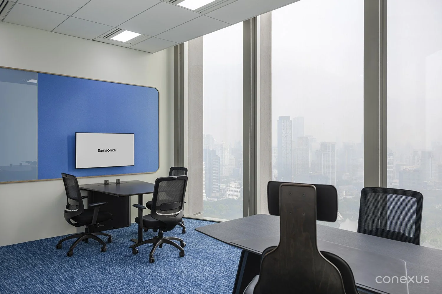 Samsonite workplace meeting room city view design build Bangkok
