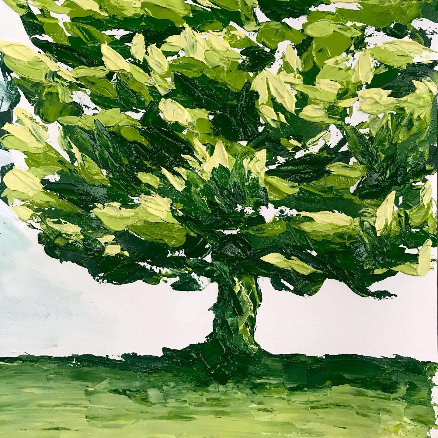 starting off the new year with a fresh tree painting 🌳

#itsbeenaminute #wetpaint #painting #acrylics #tree #messypaint #paletteknifework #femaleartist #acryliconwatercolorpaper #greens #acrylicpainting #littletree #goldenacrylics