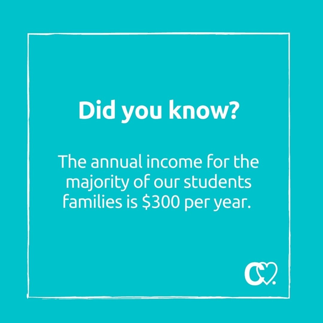 The families of our students live on minimal amounts of income and almost all of them fall under the poverty line. Due to this, paying for education isn't their first thought, instead sending their kids to either work in the rice fields or to sell so