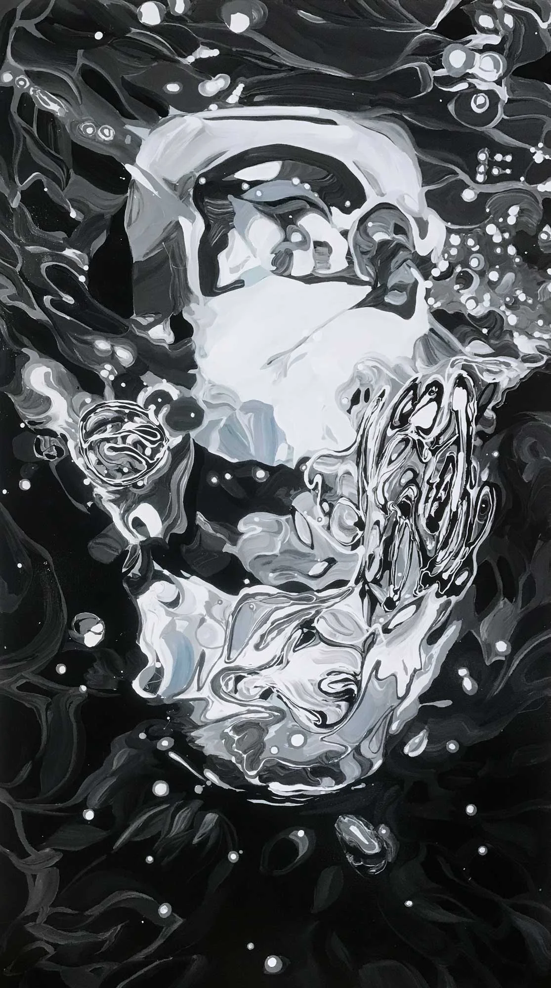 Benjamin Anderson, "AudiR8", 68"x38", enamel on canvas