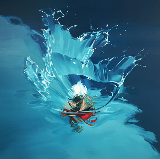 Benjamin Anderson, "Cannonballer", 48"x48", oil on linen