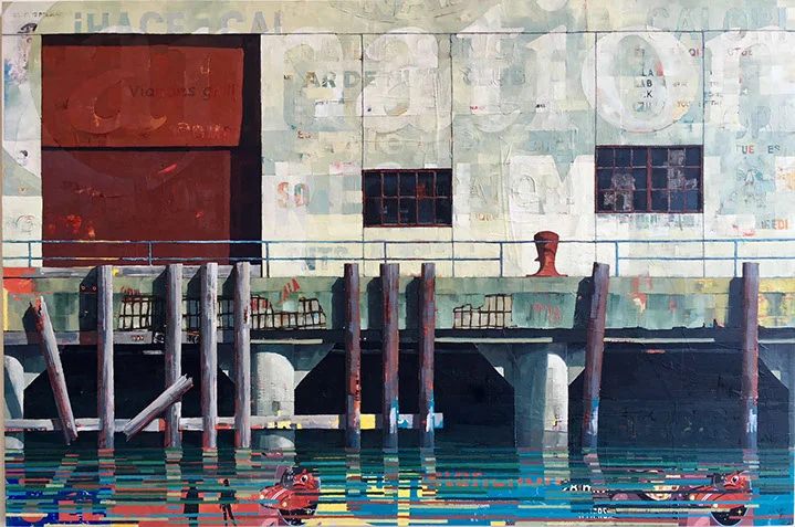 Catherine Mackey, "For Mason Narratives.", 40"x60", mixed media on panel