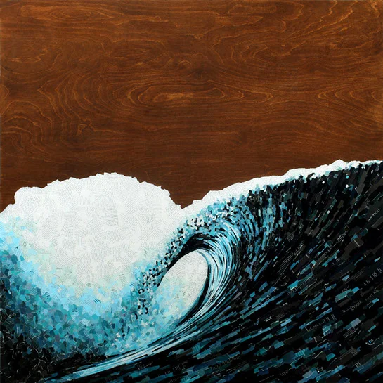 Jay Kelly, "Travels West", 36"x36", mixed media on panel