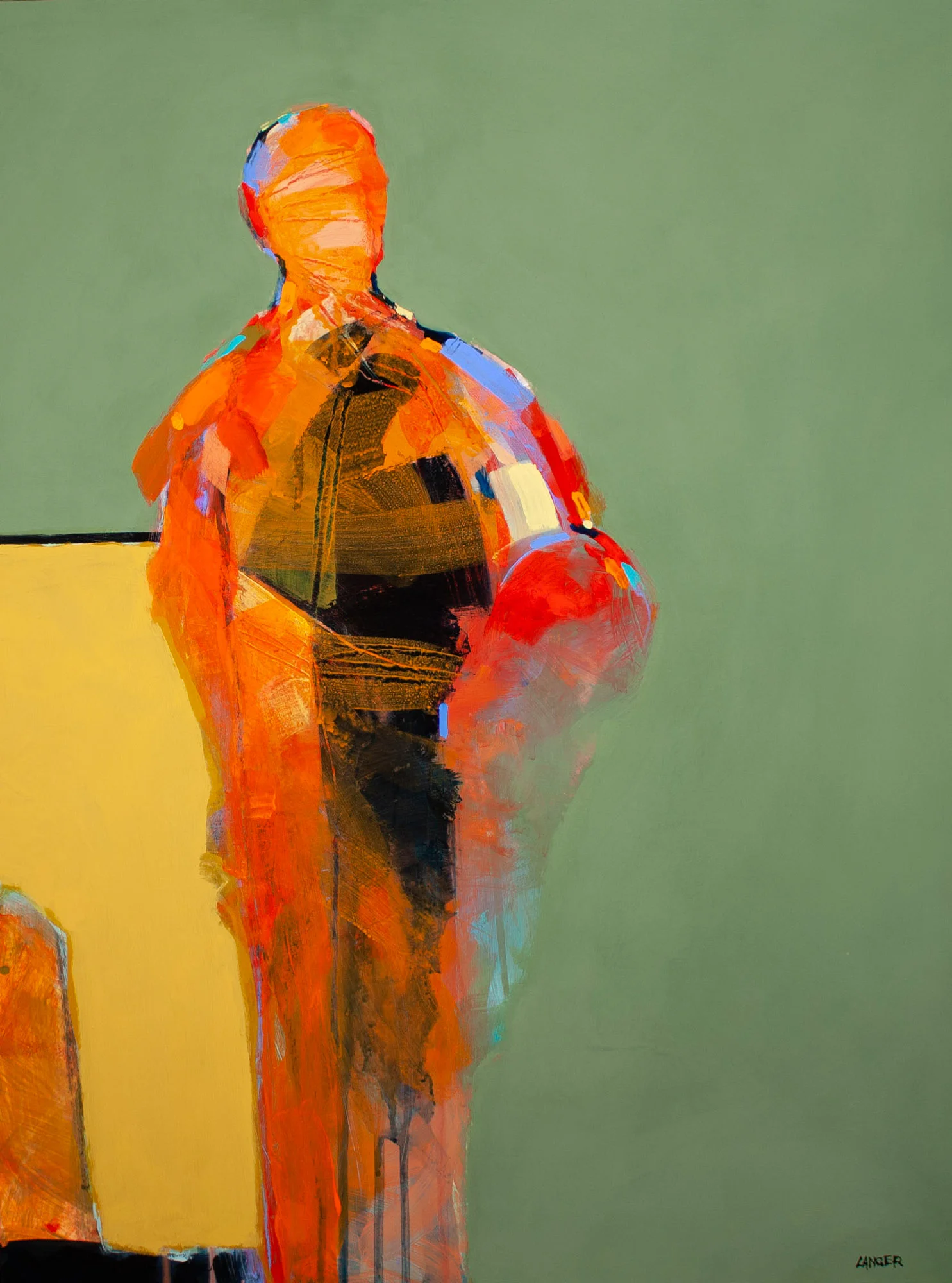 Jean-Claude Langer, "2019_001", 24"x18", acrylic on panel