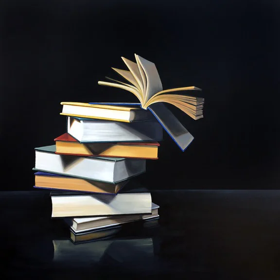 Jeanne Vadeboncoeur, "Precarious", 42"x42", oil on panel