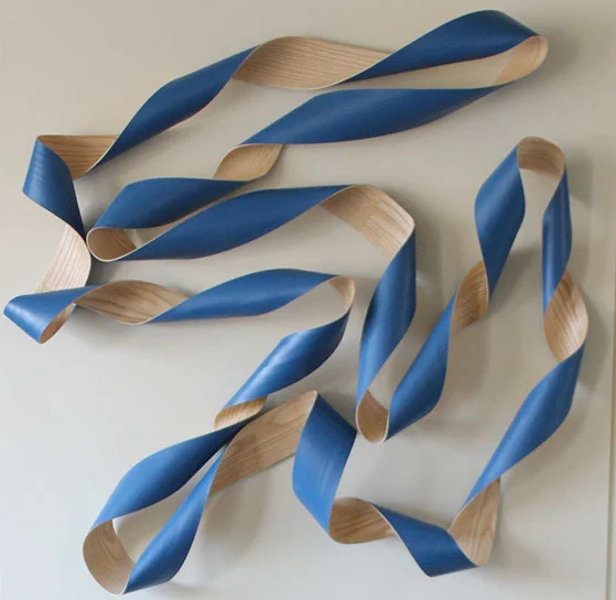 Jeremy Holmes, untitled, 48"x48"x8", ash wood and acrylic paint