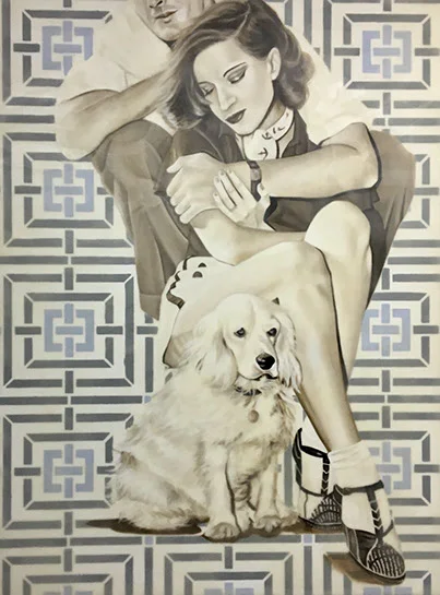 Jhina Alvarado, "The Quiet Moments", 40"x30", oil and encaustic on panel