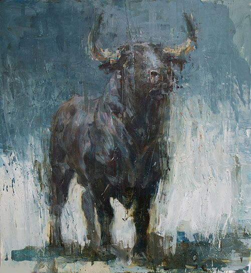 Joseph Adolphe, "Toro Bravo No. 34", 48"x44", oil on canvas