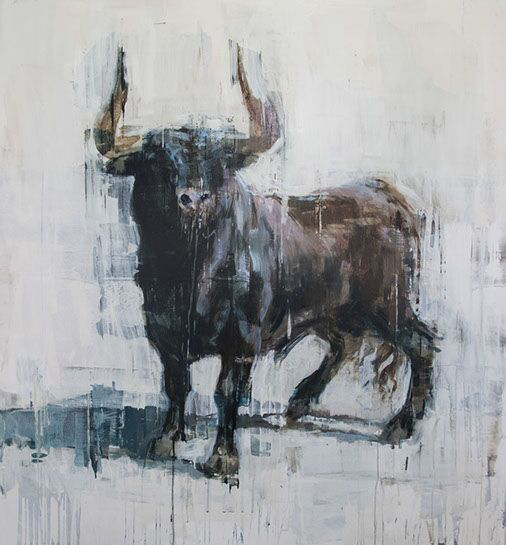 Joseph Adolphe, "Last Stand 2", 75"x60", oil on canvas