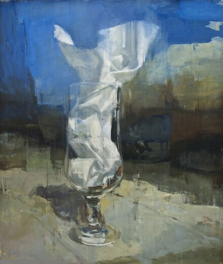 Joseph Adolphe, "Glass Elegy No. 1", 80"x68", oil on canvas